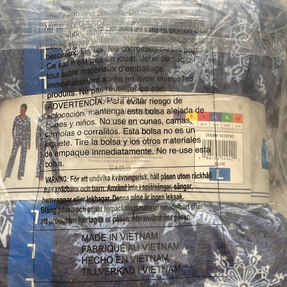 Nautica 2pc Silky Stretch Fleece Sleepwear Pajama Set Size L - Picture 2 of 2